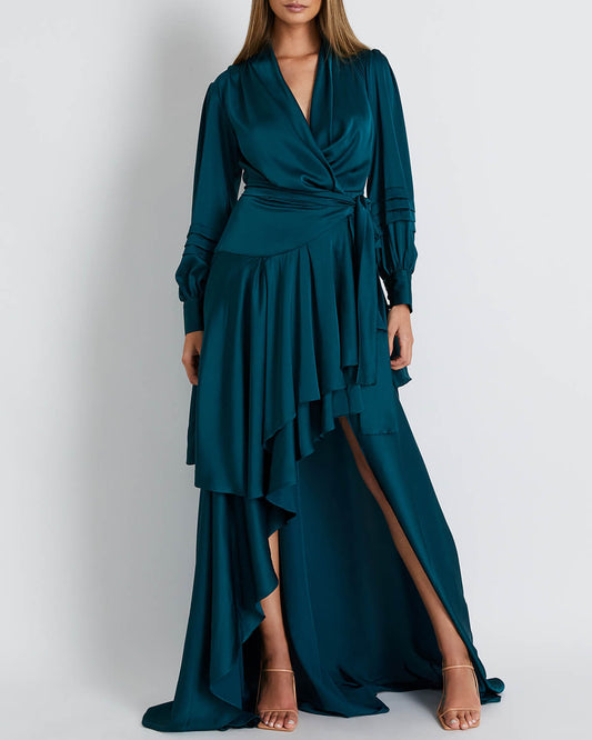 Hi-Low Maxi Wrap Dress (FINAL SALE)