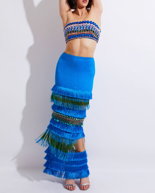 FULLY BEADED STRAPLESS TOP (RUNWAY / EXCLUSIVE)