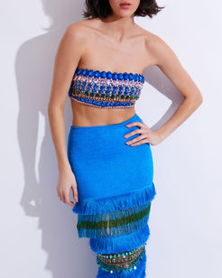 FULLY BEADED STRAPLESS TOP