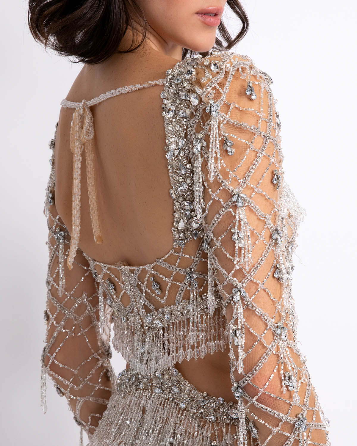 Fully Beaded Long Sleeve Gown (RUNWAY)