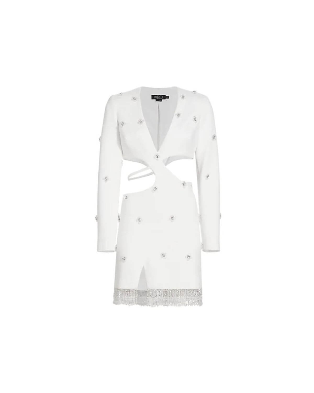 HAND-BEADED CUT-OUT BLAZER MINI DRESS (FINAL SALE)