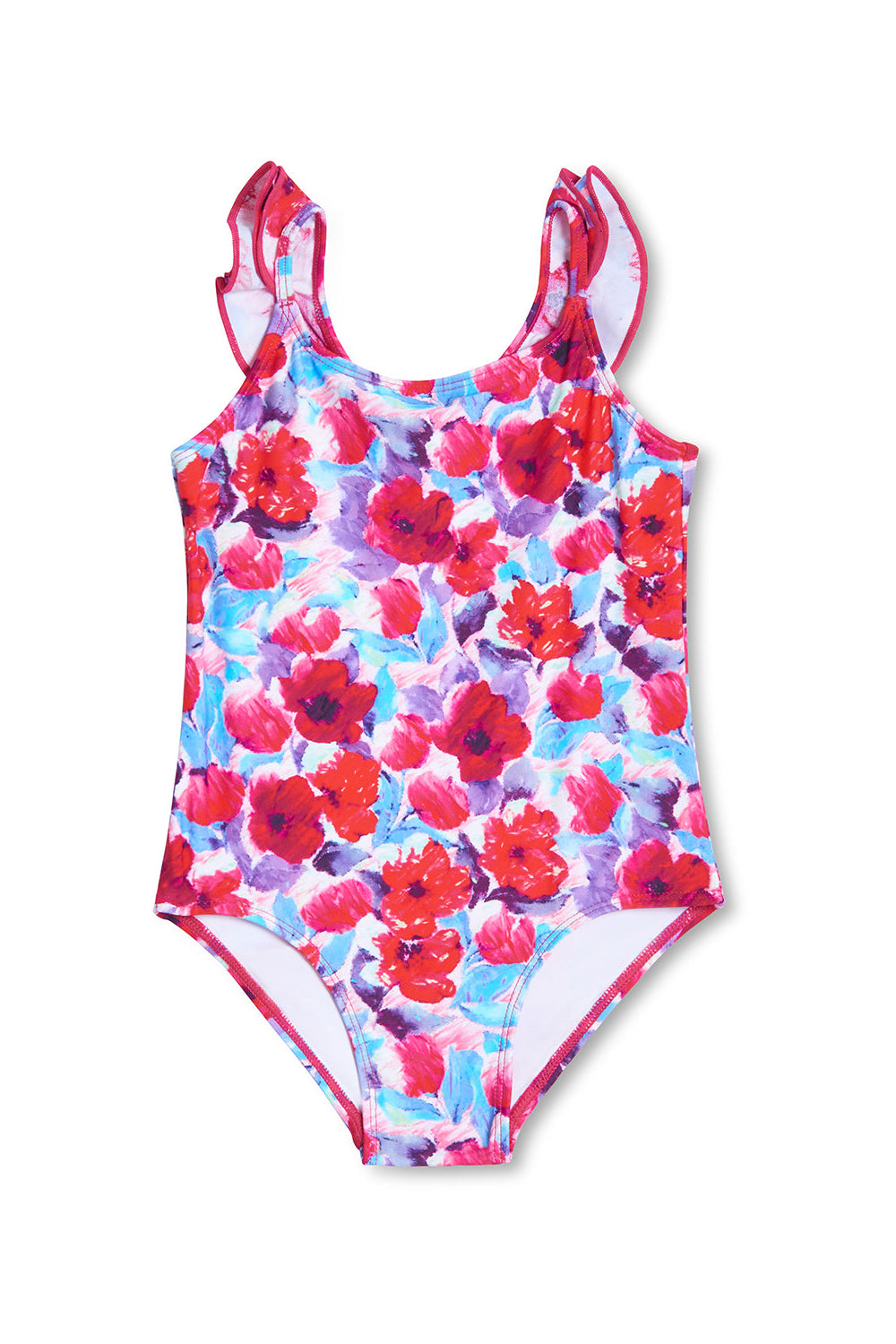 GIRLS VIOLET RUFFLE SWIMSUIT (FINAL SALE)