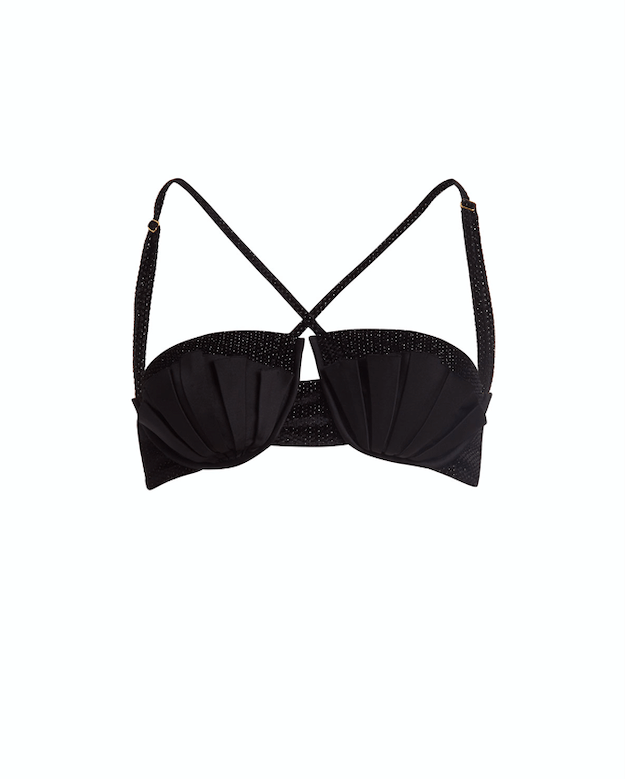 Pleated Satin Bralette Top