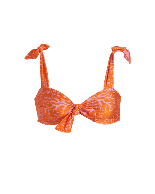PATBO | Coral Print Tie Bikini Top (PRE ORDER)