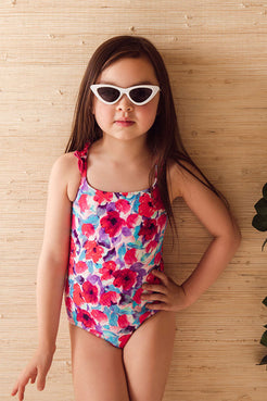 GIRLS VIOLET RUFFLE SWIMSUIT (FINAL SALE)