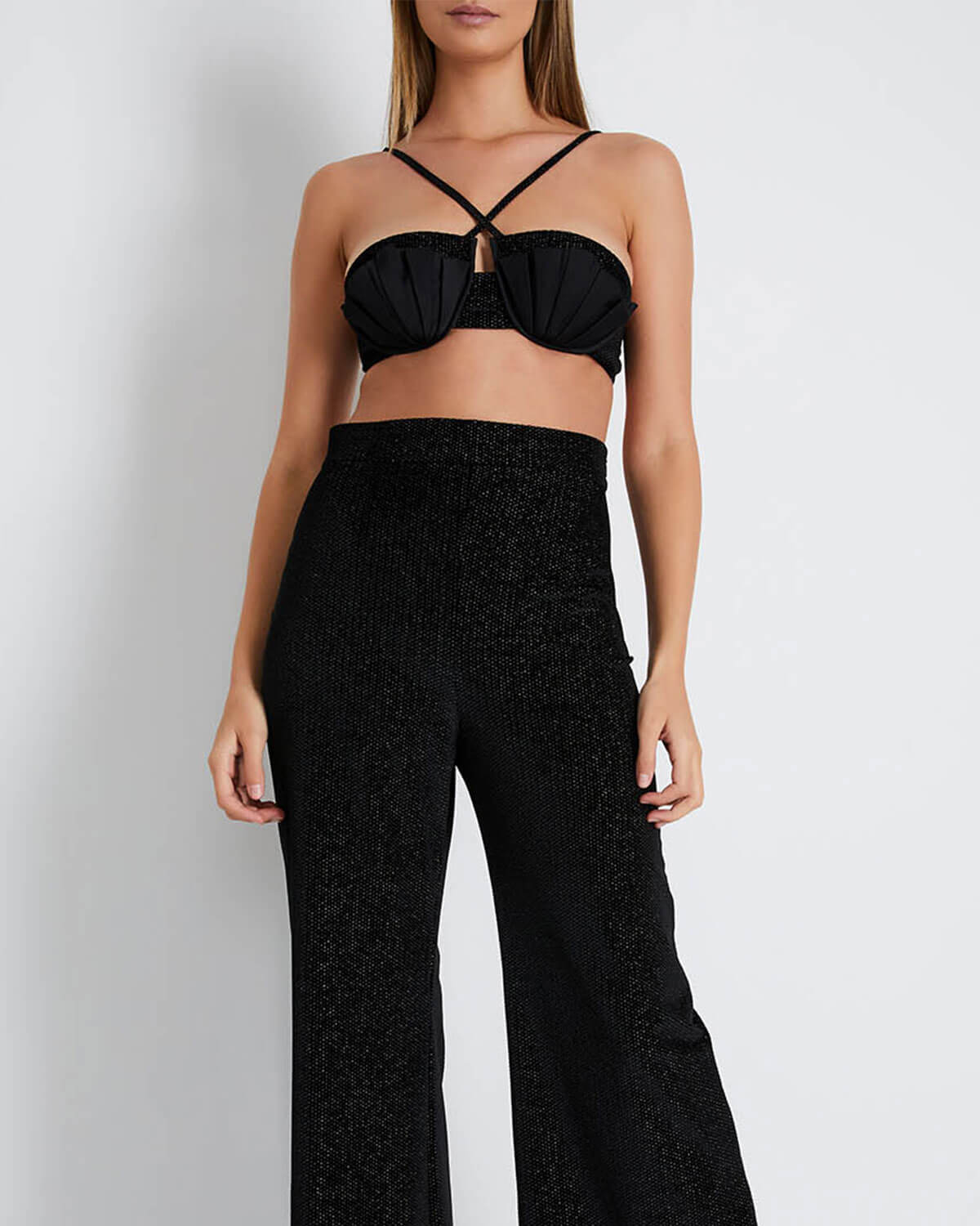 Pleated Satin Bralette Top