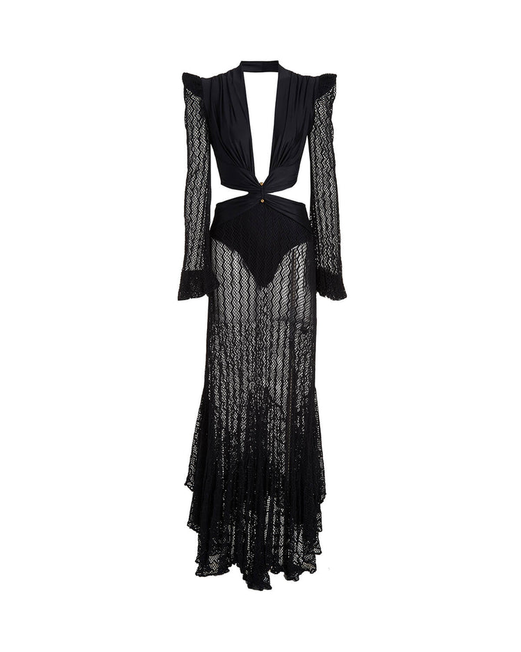 PLUNGE NETTED BEACH DRESS (EXCLUSIVE)