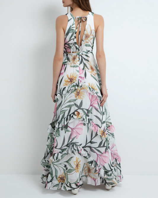 Jasmine Sleeveless Ruffle Maxi Dress (FINAL SALE)