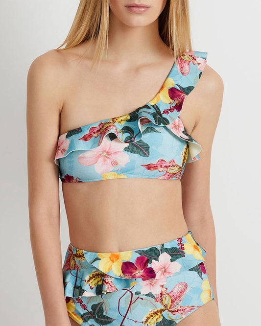 Hibiscus One Shoulder Bikini Top (FINAL SALE)