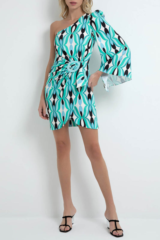TWIST ONE SHOULDER MINI DRESS